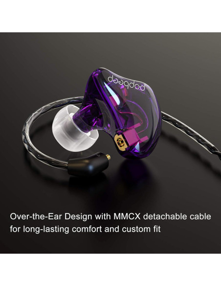 Auriculares In-Ear BASN Bsinger BC100 Púrpura con Cable Desmontable