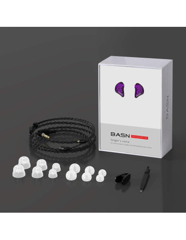 Auriculares In-Ear BASN Bsinger BC100 Púrpura con Cable Desmontable