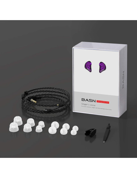 Auriculares In-Ear BASN Bsinger BC100 Púrpura con Cable Desmontable