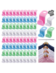 200 Ganchos Conectores para Perchas Erinnmy - Ahorra Espacio