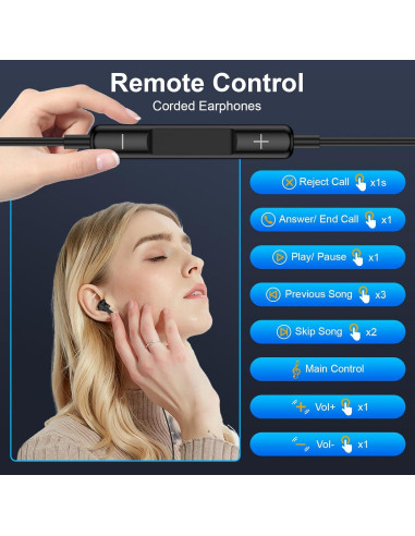 Auriculares con cable USB C Samsung A17 con micrófono 1.22m