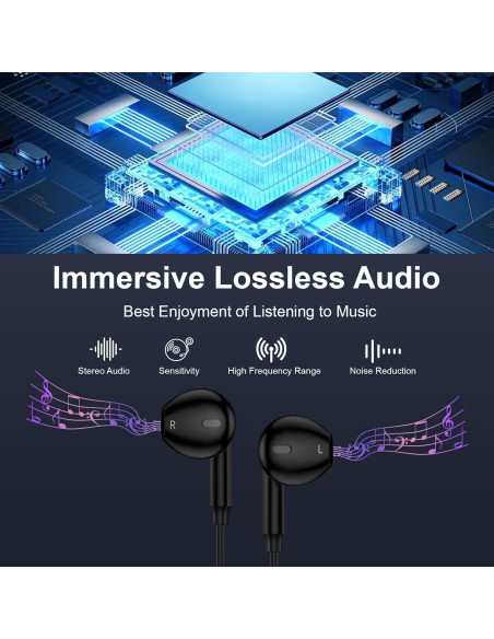 Auriculares con cable USB C Samsung A17 con micrófono 1.22m