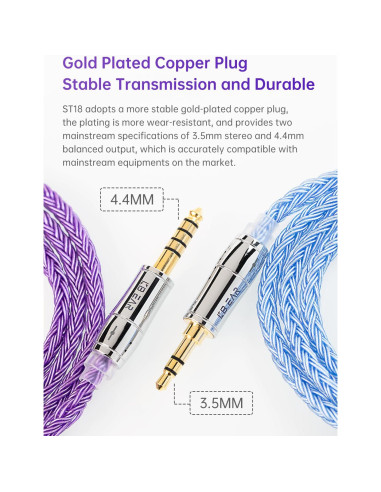 Cable IEM Kbear ST18 1.2m para Auriculares In-Ear