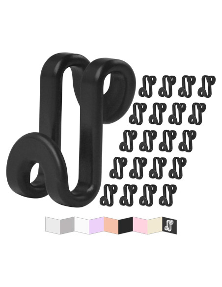 Ganchos Conectores para Perchas FREZON 60 Pcs Negro Ahorro Espacio