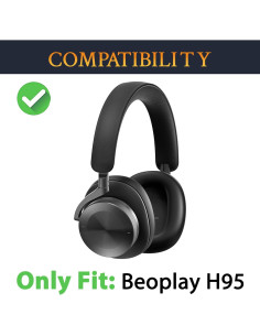 Almohadillas de Piel de Cordero SOULWIT para Beoplay H95 - Negro 2