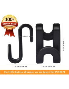 Ganchos Conectores para Perchas FREZON 60 Pcs Negro Ahorro Espacio 2