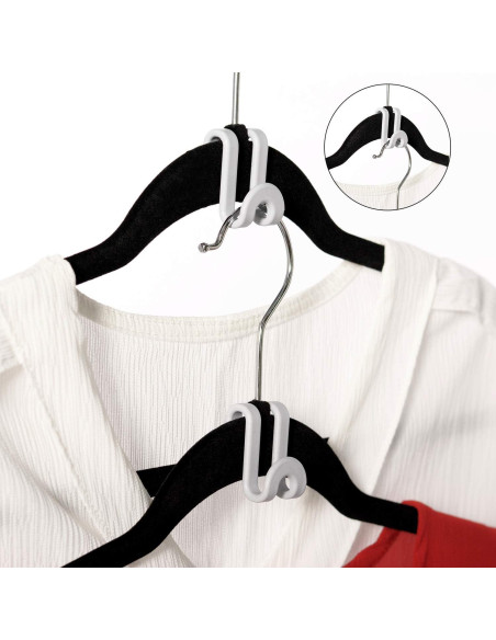 Ganchos Conectores para Perchas FREZON 60 Pcs Negro Ahorro Espacio