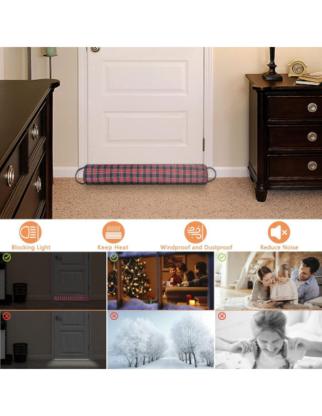 Tope de puerta WochiTV 76 cm Triángulo Aislante Tartán