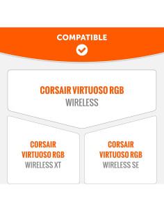 Cubierta de Banda de Silicona WC BandZ para Auriculares Corsair Virtuoso - Negro 2