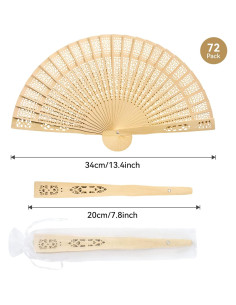 Abanicos de Mano Plegables de Madera WYTAOHZL 72PCS 20cm 2