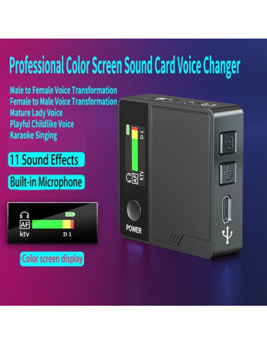 Cambiador de voz A9 con mezclador DJ y auriculares - Portátil