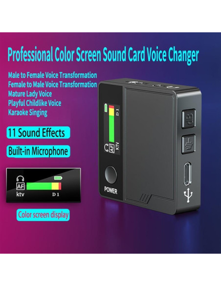 Cambiador de voz A9 con mezclador DJ y auriculares - Portátil