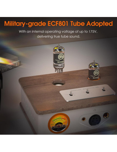 Amplificador de Auriculares Douk Audio E2 con Tubos Valvo y Medidor VU