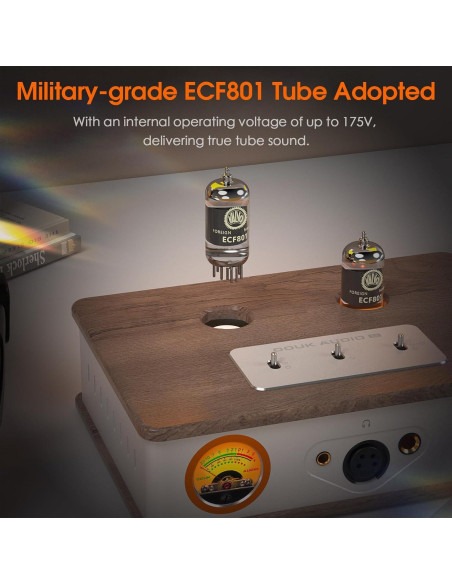Amplificador de Auriculares Douk Audio E2 con Tubos Valvo y Medidor VU
