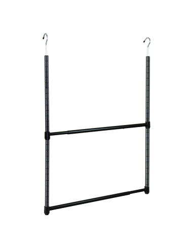 Barra de Colgar Ajustable Oceanstar 2 Niveles Negra 1.36kg