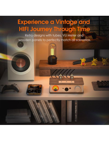 Amplificador de Auriculares Douk Audio E2 con Tubos Valvo y Medidor VU
