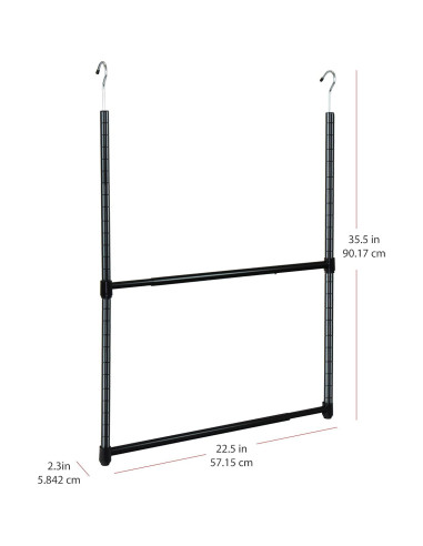 Barra de Colgar Ajustable Oceanstar 2 Niveles Negra 1.36kg