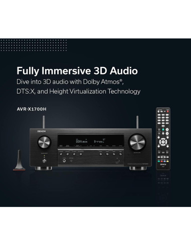 Receptor AV Denon AVR-X1700H 7.2 Canales 80W 8K HDMI eARC
