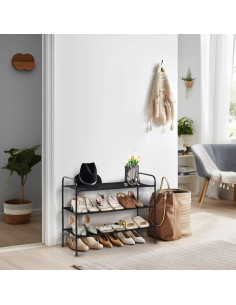 Estante para Zapatos MAX Houser 3 Niveles Negro Ajustable 2