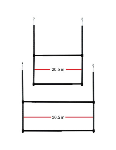 Barra de Colgar Ajustable Oceanstar 2 Niveles Negra 1.36kg