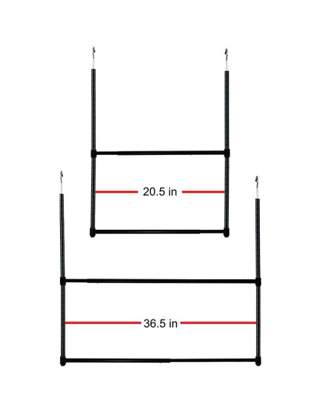 Barra de Colgar Ajustable Oceanstar 2 Niveles Negra 1.36kg