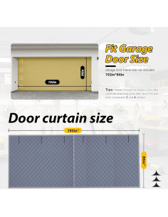 Cortina Aislante para Puerta de Garaje ABVRUN 4.88x2.13m 2