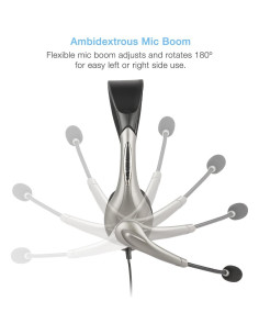 Auricular Mono USB Cyber Acoustics AC-840 con Micrófono y Cancelación de Ruido 2