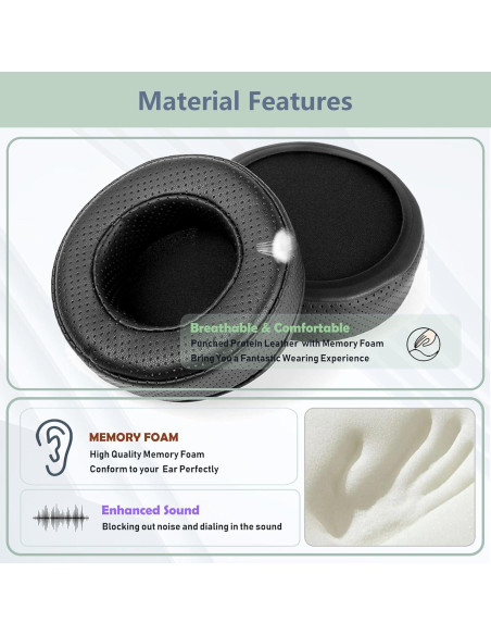 Almohadillas de Reemplazo TaoTronics TT-BH046 - Cuero y Espuma