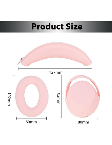 Cubiertas de silicona Adhiper para auriculares Sony WH-1000XM4 - Rosa