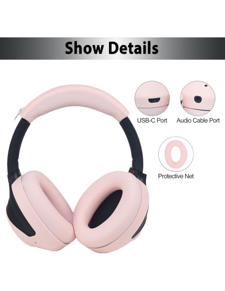 Cubiertas de silicona Adhiper para auriculares Sony WH-1000XM4 - Rosa Cubiertas de silicona Adhiper para auriculares Sony WH-1000XM4 - Rosa