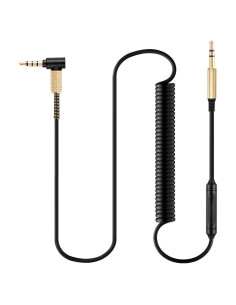 Cable de audio enrollado Fezzlo 1.3m-2.5m con micrófono