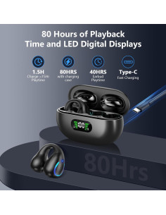 Auriculares Inalámbricos Bluetooth 5.3 Dufiga Q71 Negro IPX7 2