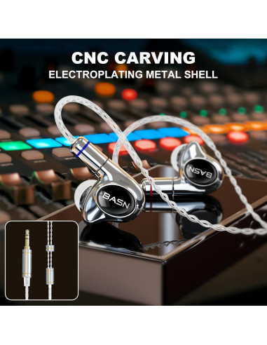 Auriculares In-Ear BASN Metalen PRO con Aislamiento de Ruido