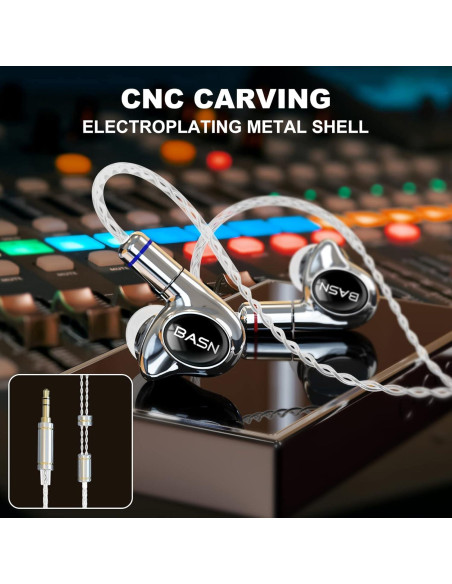 Auriculares In-Ear BASN Metalen PRO con Aislamiento de Ruido