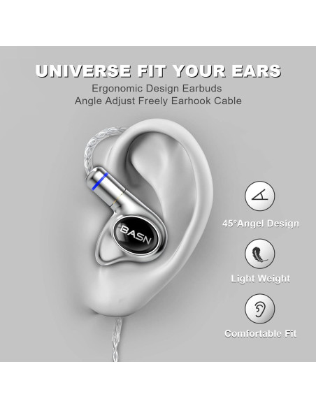 Auriculares In-Ear BASN Metalen PRO con Aislamiento de Ruido
