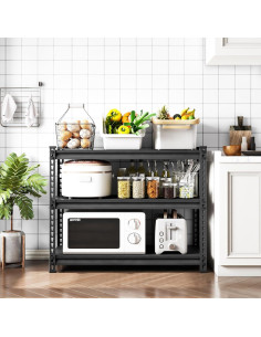 Estantería de Garaje SDXYSTCE 3 Niveles 1320 lbs Negra 2