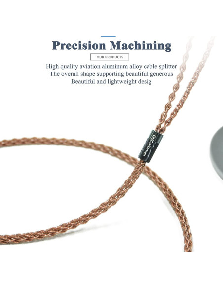 Cable de Auriculares GUCraftsman 1.8m 6N Cobre para Focal Utopia