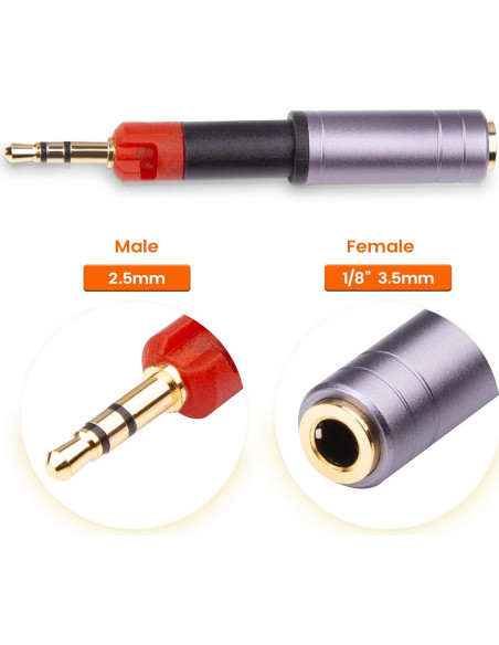 Adaptador de 3.5mm a 2.5mm Audio-Technica y Sennheiser