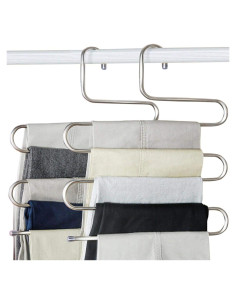 Perchas para Pantalones Devesanter S-Shape Acero Inoxidable 4 Pzas