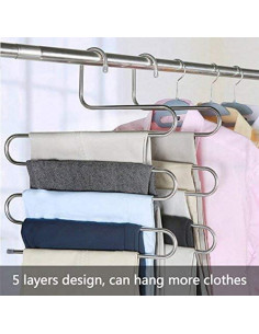 Perchas para Pantalones Devesanter S-Shape Acero Inoxidable 4 Pzas 2