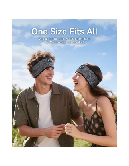 Auriculares para dormir Bluetooth 5.4 Perytong con banda gris Auriculares para dormir Bluetooth 5.4 Perytong con banda gris