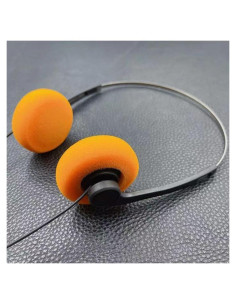 Auriculares Retro Sobre la Oreja YuanHolumid Naranja Hi-Fi