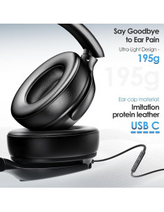 Auriculares USB C con cable INFURTURE FTBH131AB 28dB ANC 2