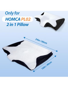 Funda de Almohada Cervical HOMCA Hipoalergénica 60x40 cm Negra 2