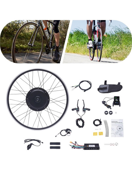 Kit de Conversión E-Bike LpqOxnm 48V 1000W Rueda Delantera 28-29"