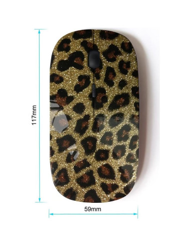 Ratón Inalámbrico Óptico KawaiiMouse Leopardo 2.4GHz