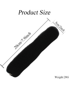 3 Anillos de Donut para Cabello SYBL 20cm Suave Nylon Negro Beige Caqui 2