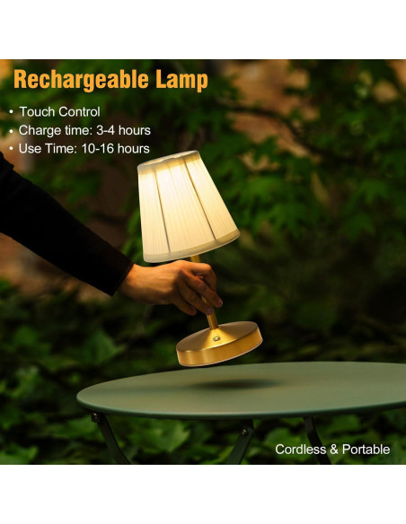 Lámpara Mini Inalámbrica KPSHINE Dorada 3000 mAh Regulable 3 Temperaturas