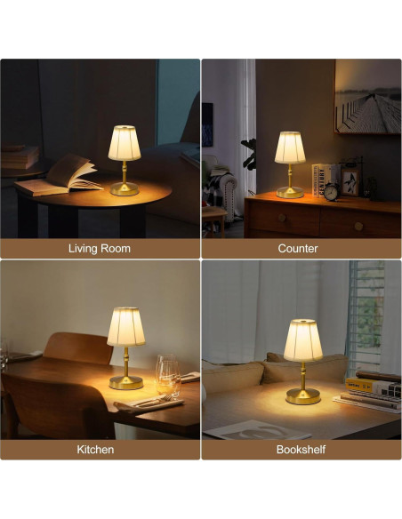 Lámpara Mini Inalámbrica KPSHINE Dorada 3000 mAh Regulable 3 Temperaturas