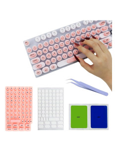 Calcomanías de Teclado Silicona Rosa para Uñas Largas - 70 Piezas